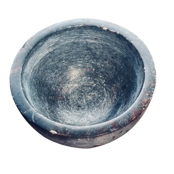 Mortal & Pestle Set Solid Natural Marble Brown  4" Made in India - Picture 3 of 7